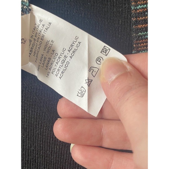 M Missoni Stretch Blazer size 42 - wool blend - green multicolor stripe - Picture 8 of 8